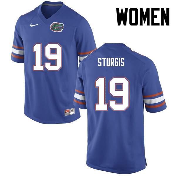 NCAA Florida Gators Caleb Sturgis Women's #19 Nike Blue Stitched Authentic College Football Jersey HSV7164ZB